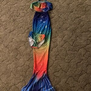 Colorful Mermaid Tail Swimsuit Set